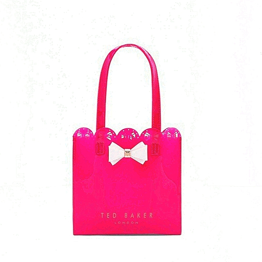 Ted baker hot pink plastic bag light pink bow